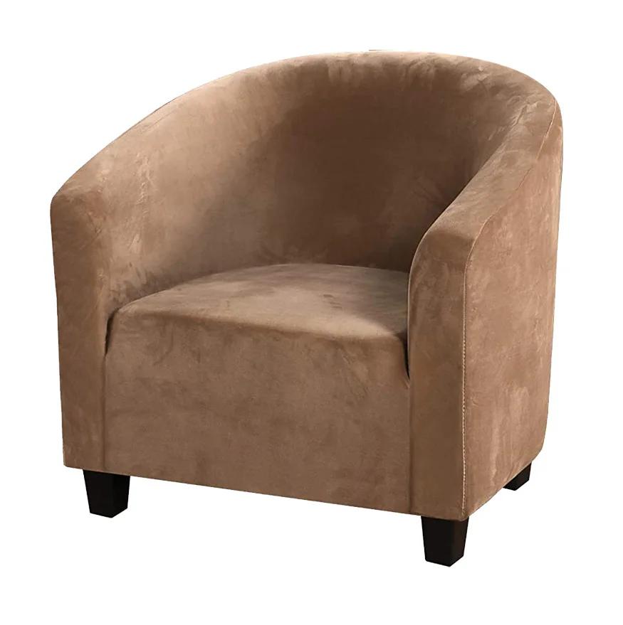 Velvet Club Chair Covers For Armchairs Stretch Sofa Slipcovers Removable Sofa Couch Cover For Bar Counter Living Room Reception