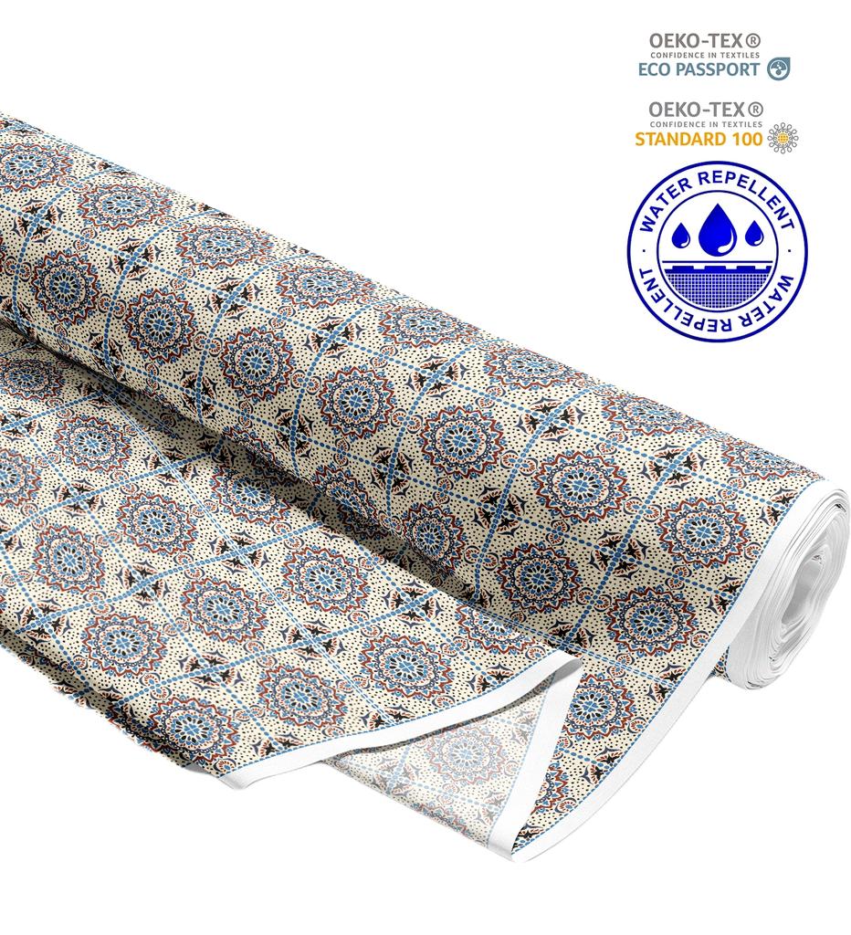 Outdoor Dekostoffe Oxford - Motiv Blumen-Mandala I Dr176