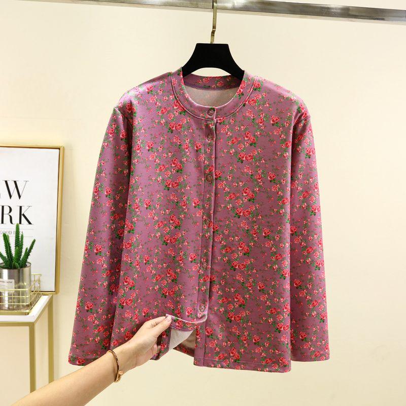 

Утепленный кардиган женский осенне-зимний для среднего и пожилого возраста, утолщенный, для защиты от холода, Heattech, топы больших размеров, на флисовой подкладке, осенняя одежда Light purple L (Recommendation 40.00 kg-50.00 kg