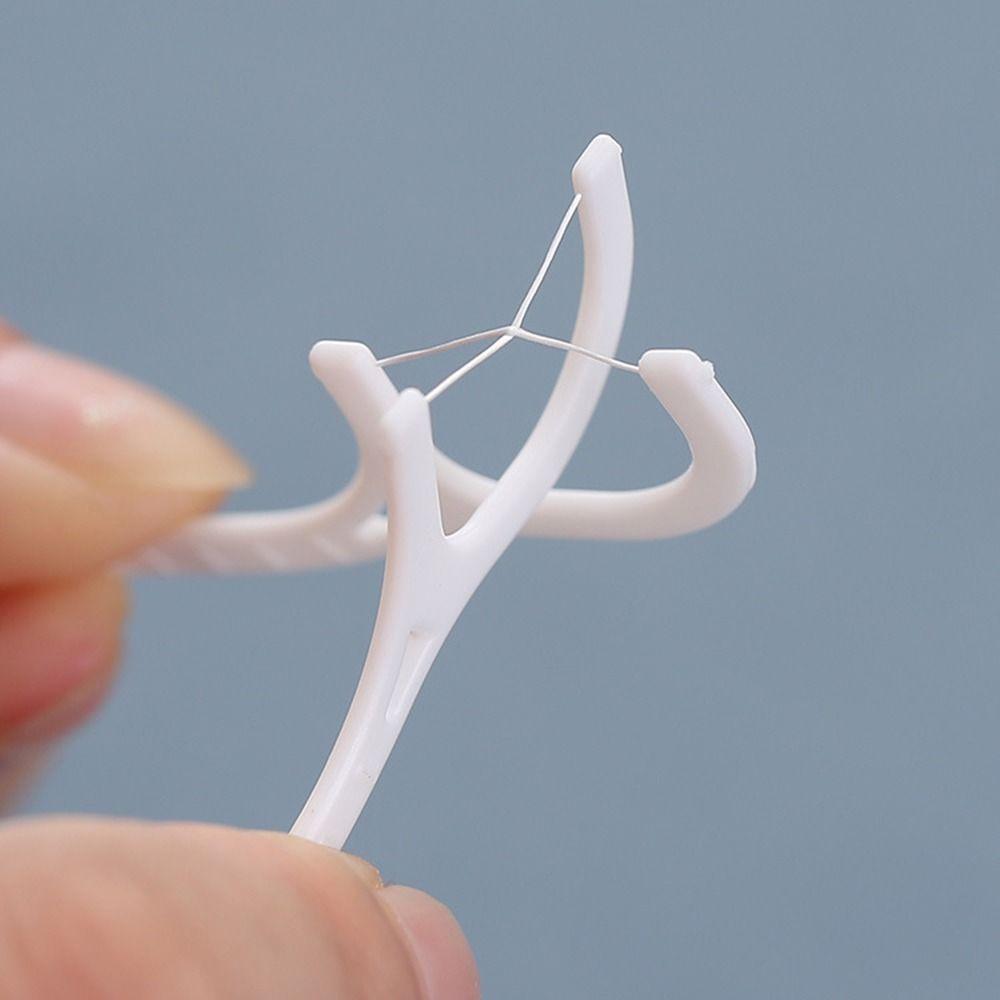 50/100 Pcs/Bag Flat Dental Floss Disposable Double Head Floss Family Pack Oral Hygiene Care Tooth Cleaning Interdental Brush