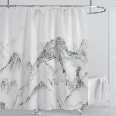 Marble Waterproof Shower Curtain Waterproof Curtain for Bathroom Decor Printed Washable with Hooks