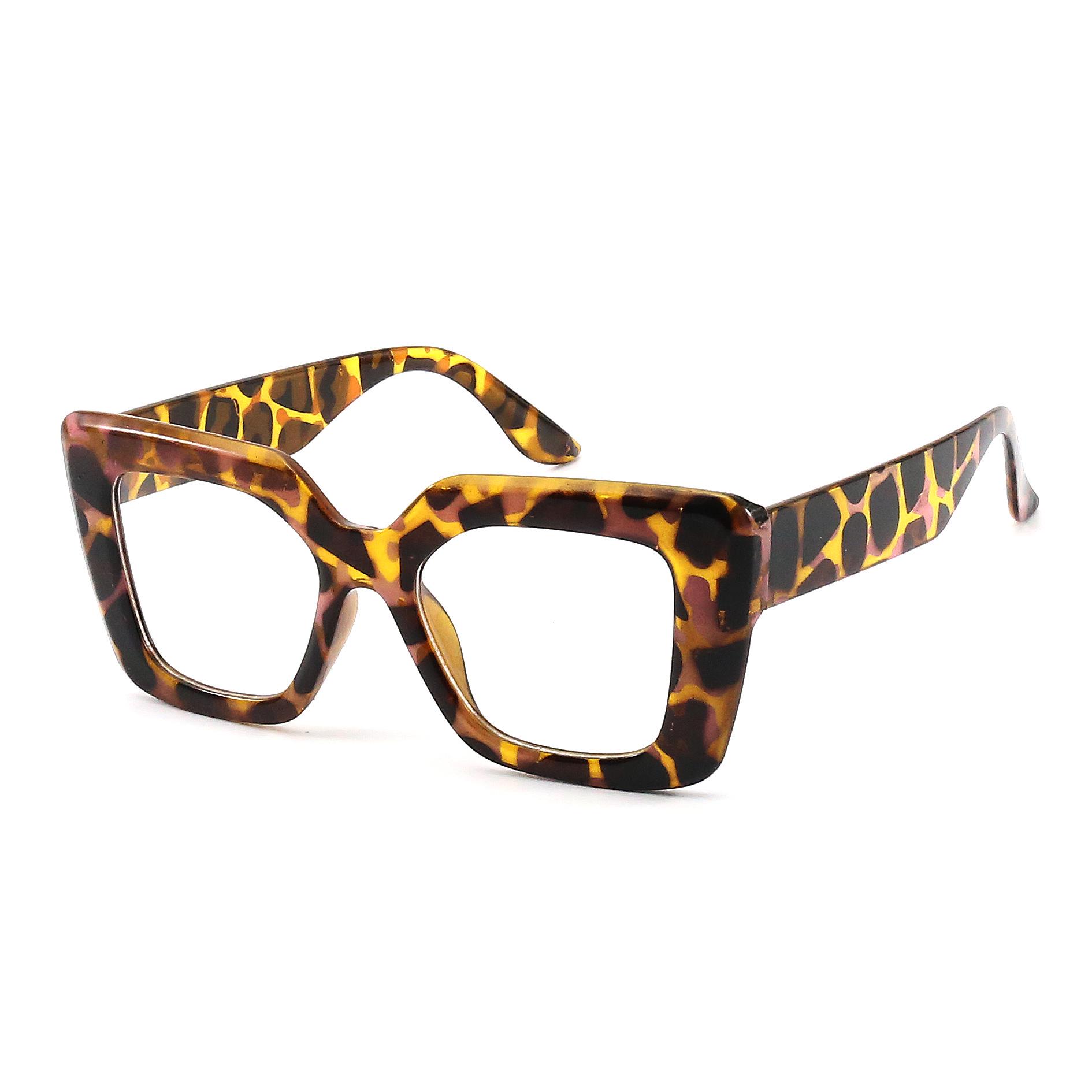 Thick-Rimmed Leopard Print Anti-Blue Light Glasses with Clear Lens леопардовый
