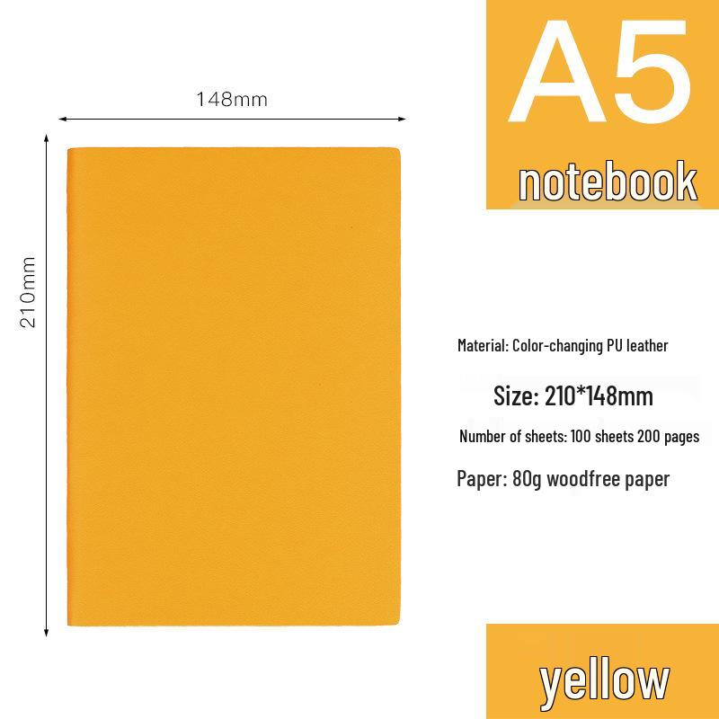 Custom Logo A5 Soft Leather Hardcover Notebook for Business Meetings
