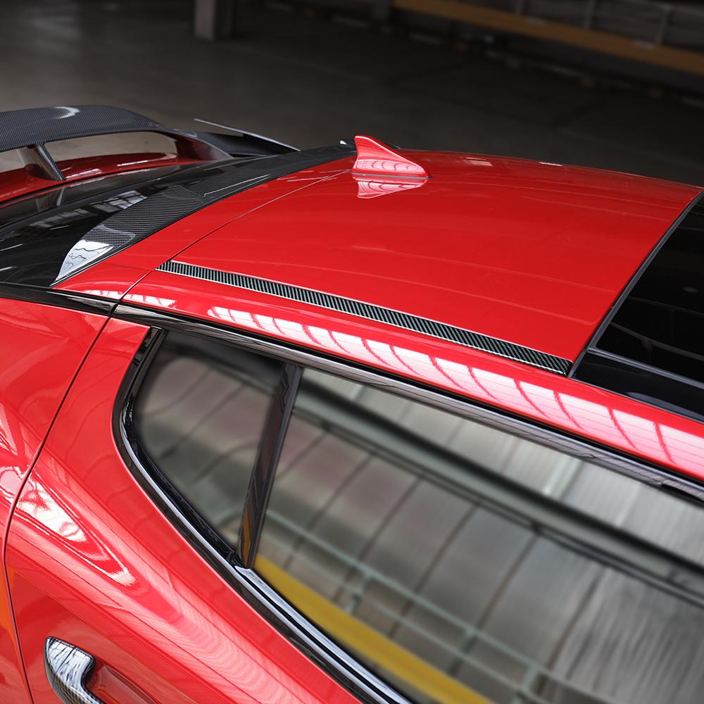 Äußeres Zubehör Kohlefaser Dach Dekorleiste Abdeckung Zierleiste Für Kia Stinger 2018-2026 Autozubehör