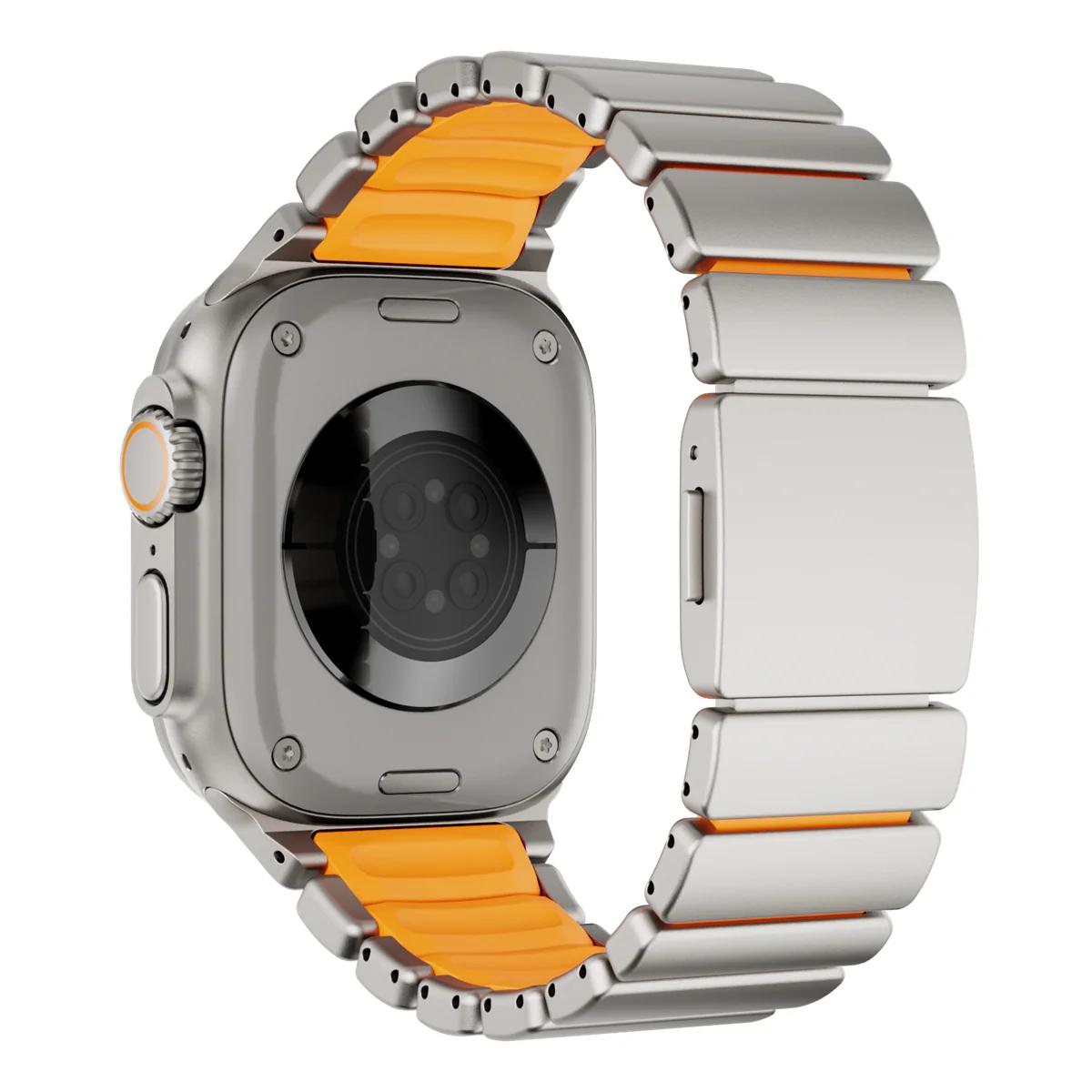 

Titanium Straps for Apple Watch Band Ultra 3/2 49mm Men Rubber Bracelet for IWatch Series 11 10 9 8 7 6 5 4 SE3 44mm 45mm 46mm 44mm 45mm 46mm 49mm&L(175mm)