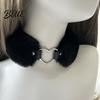 Eleganter Schmuck Flauschiger Choker-Kragen Abnehmbare Flauschige Halskette Legierung Herz