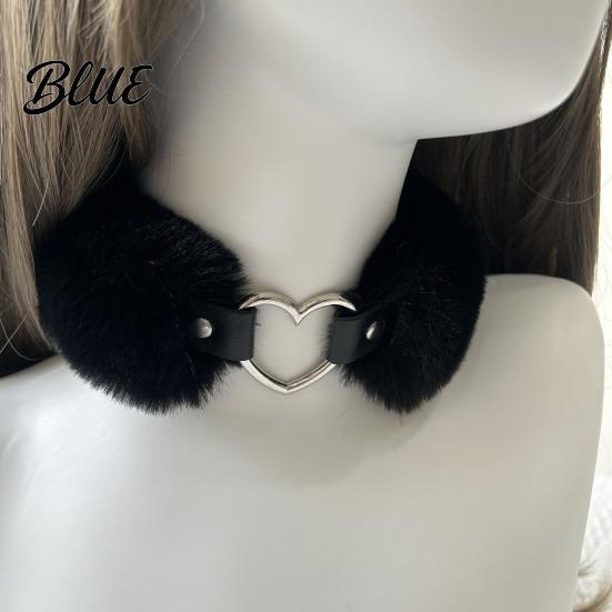 Eleganter Schmuck Flauschiger Choker-Kragen Abnehmbare Flauschige Halskette Legierung Herz