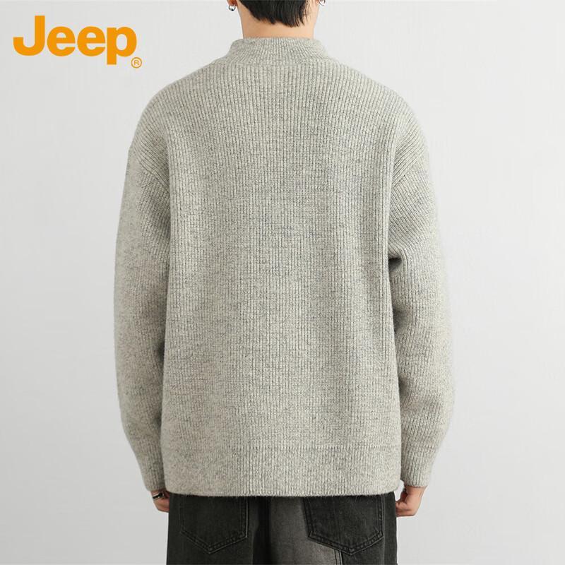 JEEP Men's Winter Thickened Half-Zip Knit Sweater