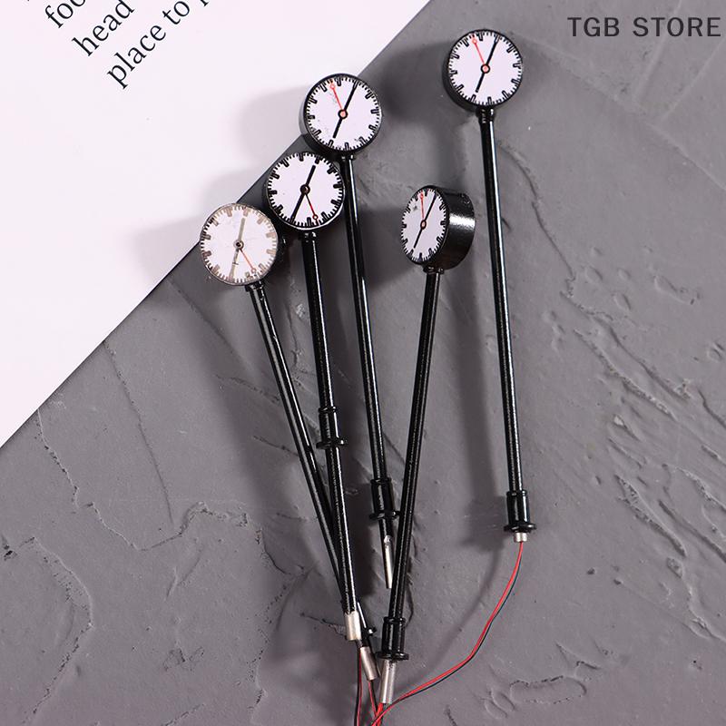 1Pcs 3V Miniature Led Lighting Model Railway HO N Scale Lights Lit Platform Clock Lamp Train Station Layout