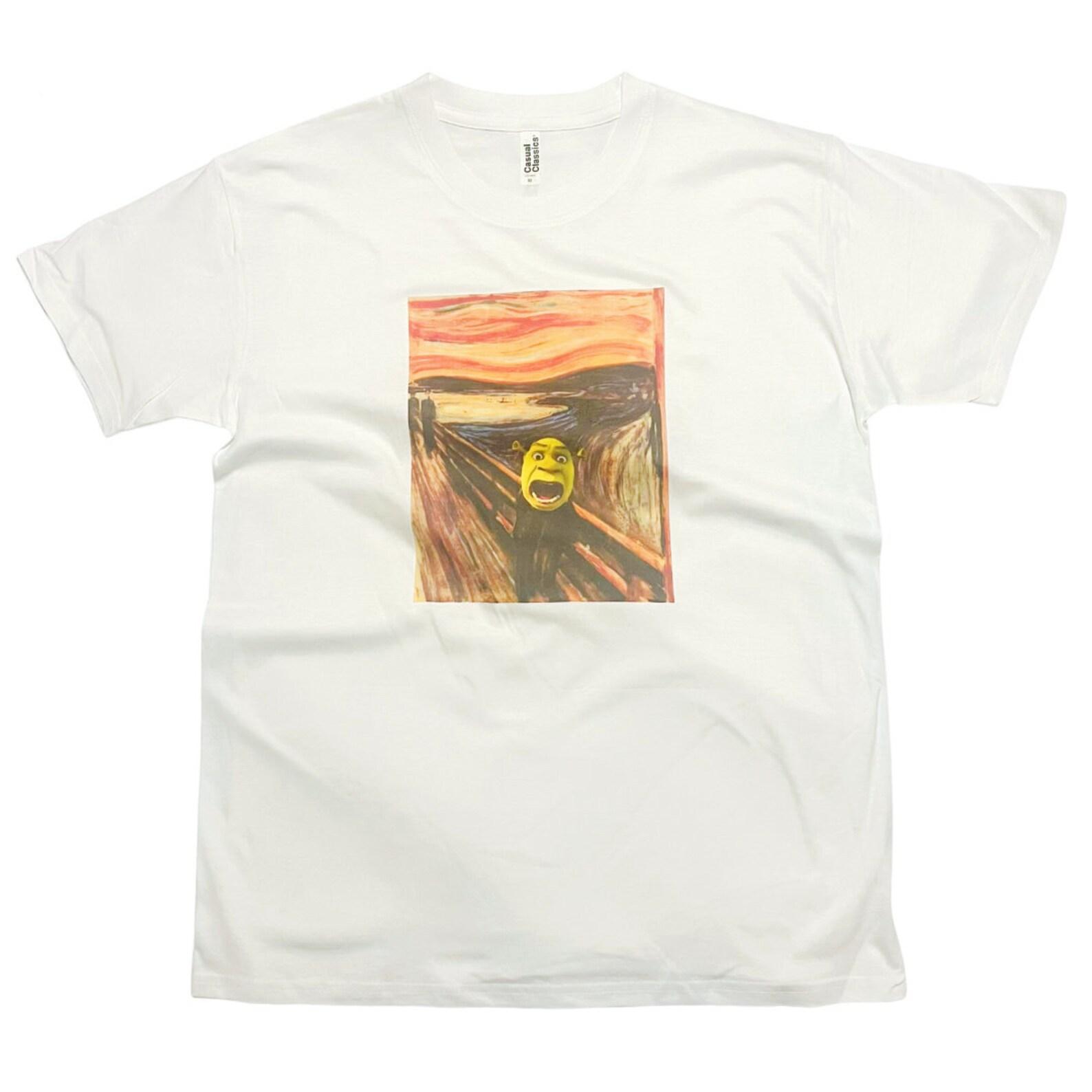 The Scream with Ogre Funny Meme T-Shirt Vintage Art by Edvard Munch L