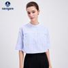 Women's Striped Loose Short Sleeve Cotton Shirt