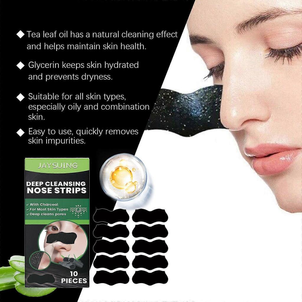 Jaysuing Unscented Cleansing Charcoal Pore Strips Gently Cleans Pores And Blackheads Without Tightening, Nose Care Strips