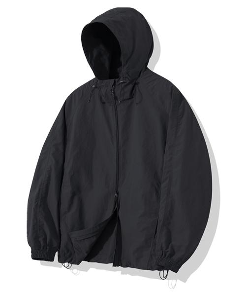 Moderment Two-Way Oversized Windbreaker Jacket_Black