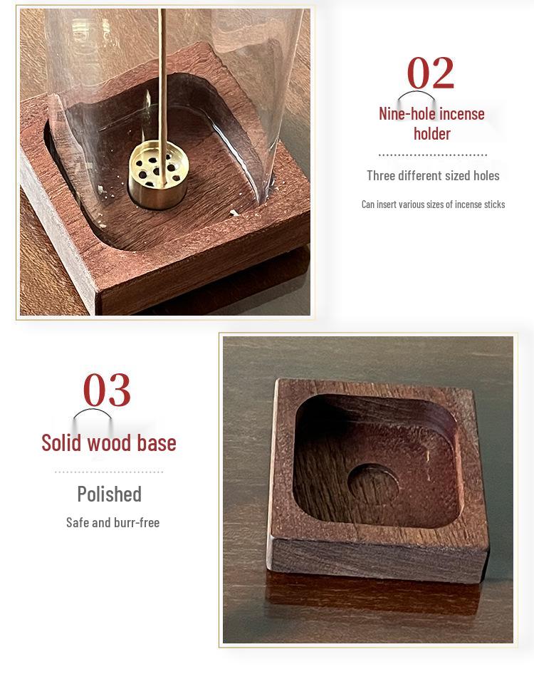 Flame Retardant Yoga Timer Incense Burner and Ash Catcher with Inverted Glass Bottle Design for Fitness Aromatherapy.