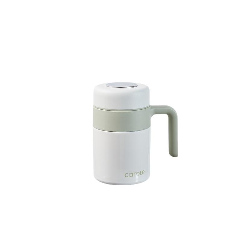 316 Stainless Steel Tea Separation Cup, Double-Deck Office Thermos Cup, Male and Female Students Teacup with Handle, Tea Straine