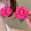 Personality Petals Floral Ear Studs Cloth Silk Floss Earring Jewelry  Holiday Party