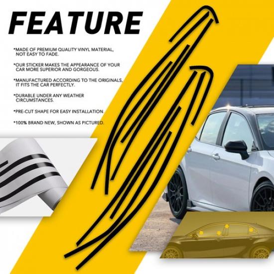 Chrome Delete Blackout Overlay for 2018-2024 Toyota Camry Window Trim Sticker
