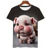 New In Cute Pig Pattern T Shirt Men 3D Printed Animal Tshirt Crew Neck T-Shirt Summer Street Short Sleeve Casual Tee Shirts Tops