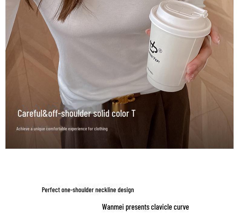 Women's High-End Off-Shoulder Long-Sleeve Stretch Top