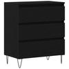 Sideboard Black Oak Effect 60 X 35 X 70 Cm Engineered Wood