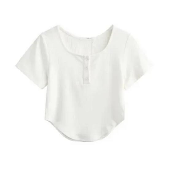 Women's 2024 Striped U-Neck Square Neck T-Shirt, Short Sleeves, Summer Fashion Niche Design
