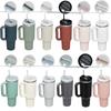 40oz Insulated Tumbler with Lid and Straws Stainless Steel Coffee Tumbler with Handle Vacuum Leak Proof Coffee Cup
