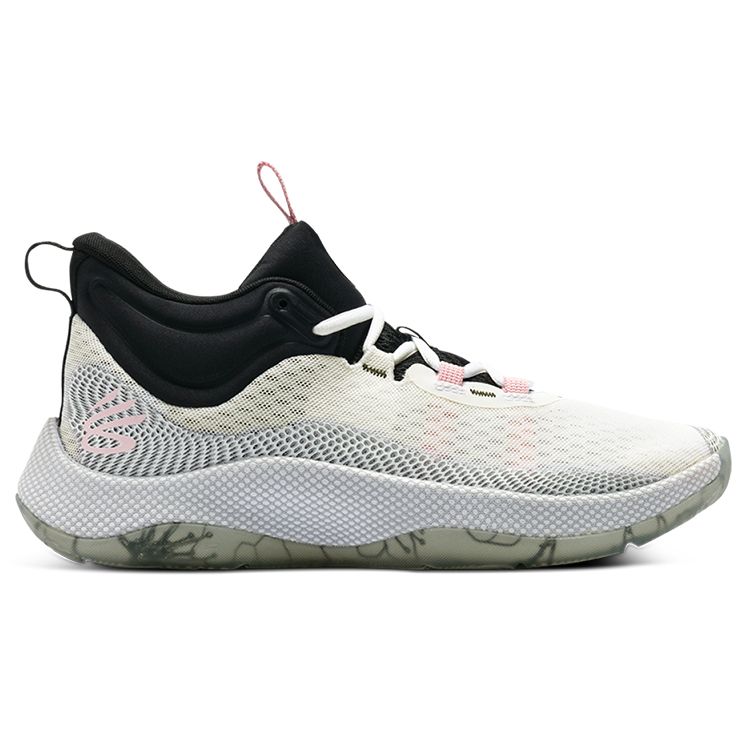 Under Armour Hovr Splash 1 Curry Simplified Round Toe Lace-Up Mid-Top Basketball Shoes Unisex Basketball Shoes White 3025370-100