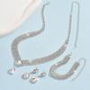 Waterdrop Crystal Pendant Necklace Set With Earrings Bracelet Women Formal Evening Wear