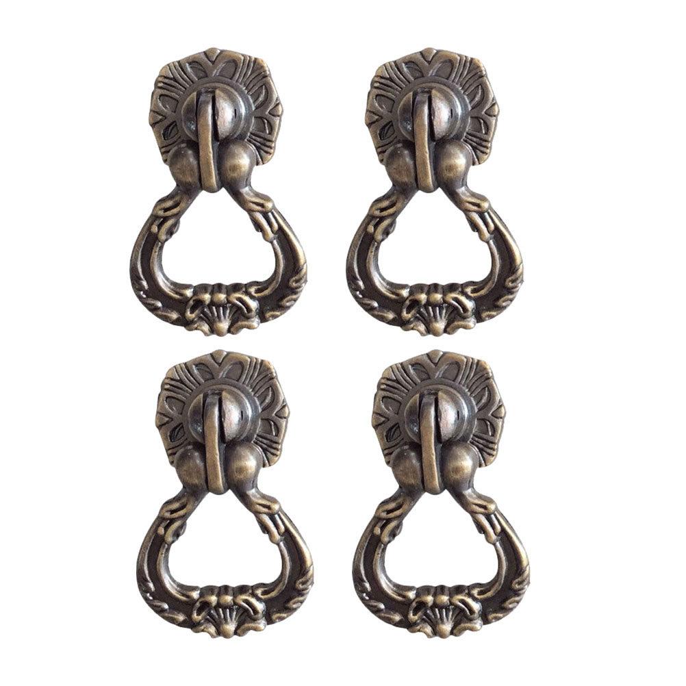 4Pcs Heavy Duty Zinc Alloy Drawer Handle Elegant Design for Cupboard Cabinet Door Dresser Wardrobe Pull Hardware Fixture