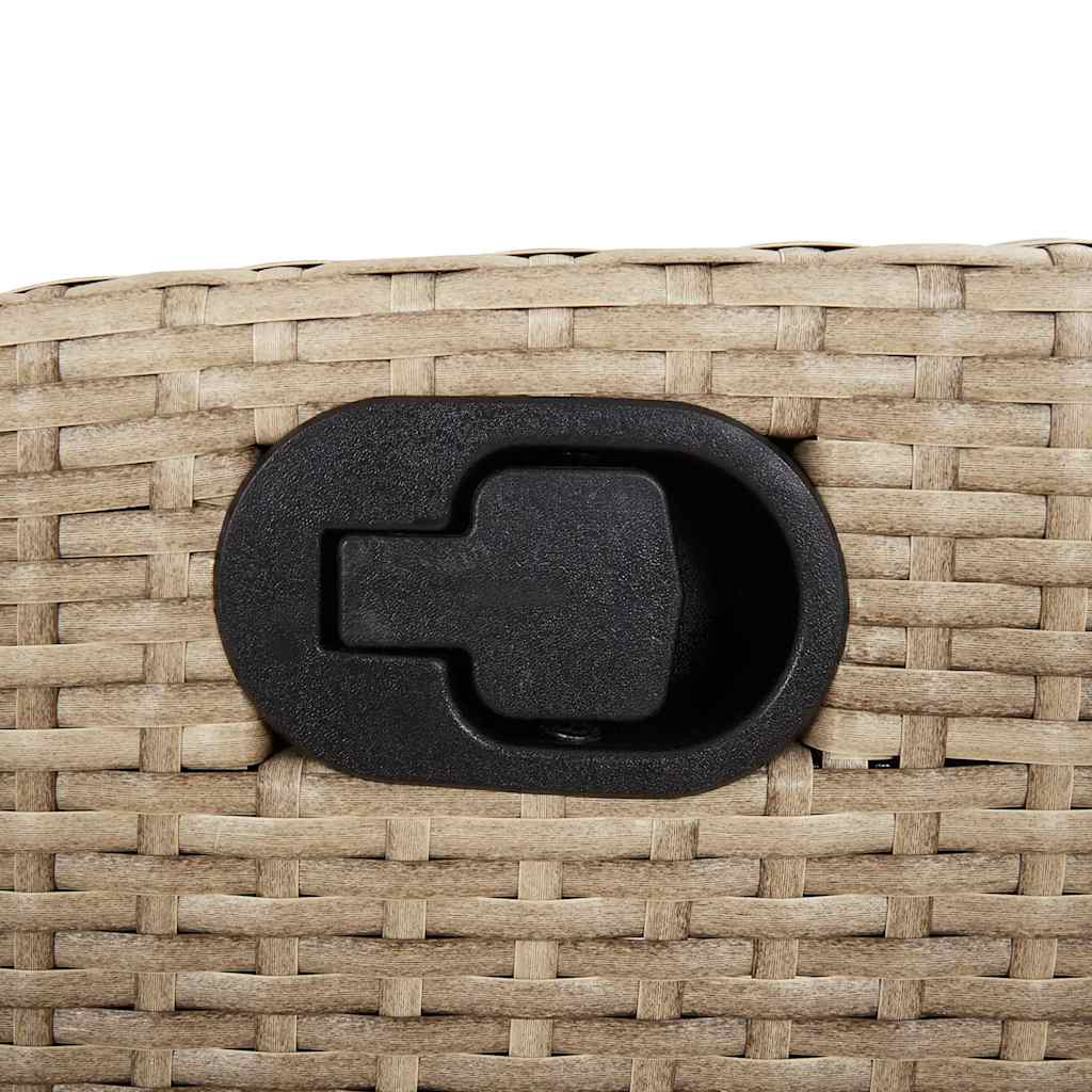 9 piece garden dining set with cushions beige poly rattan