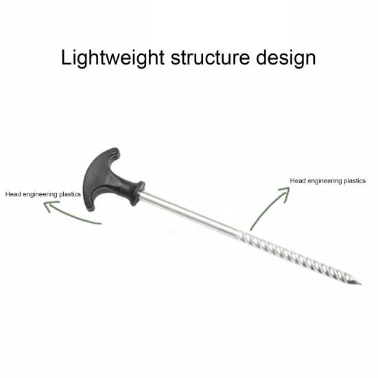 Camping Tent Stake Strong Load-bearing Thickened Windproof Galvanized Iron Impact Resistance Camping Garden Canopy Stake for Outdoor