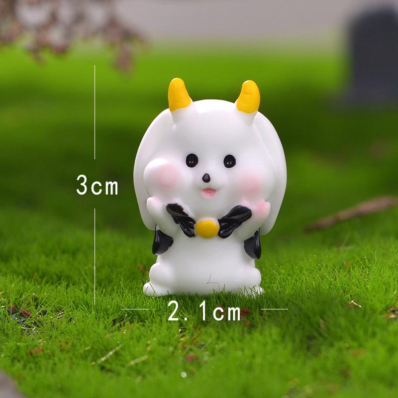 

Серия «Призрак смерти» Маленькие бонсай-украшения Мини и милые маленькие украшения в виде призраков-кроликов Devil Horned Rabbit