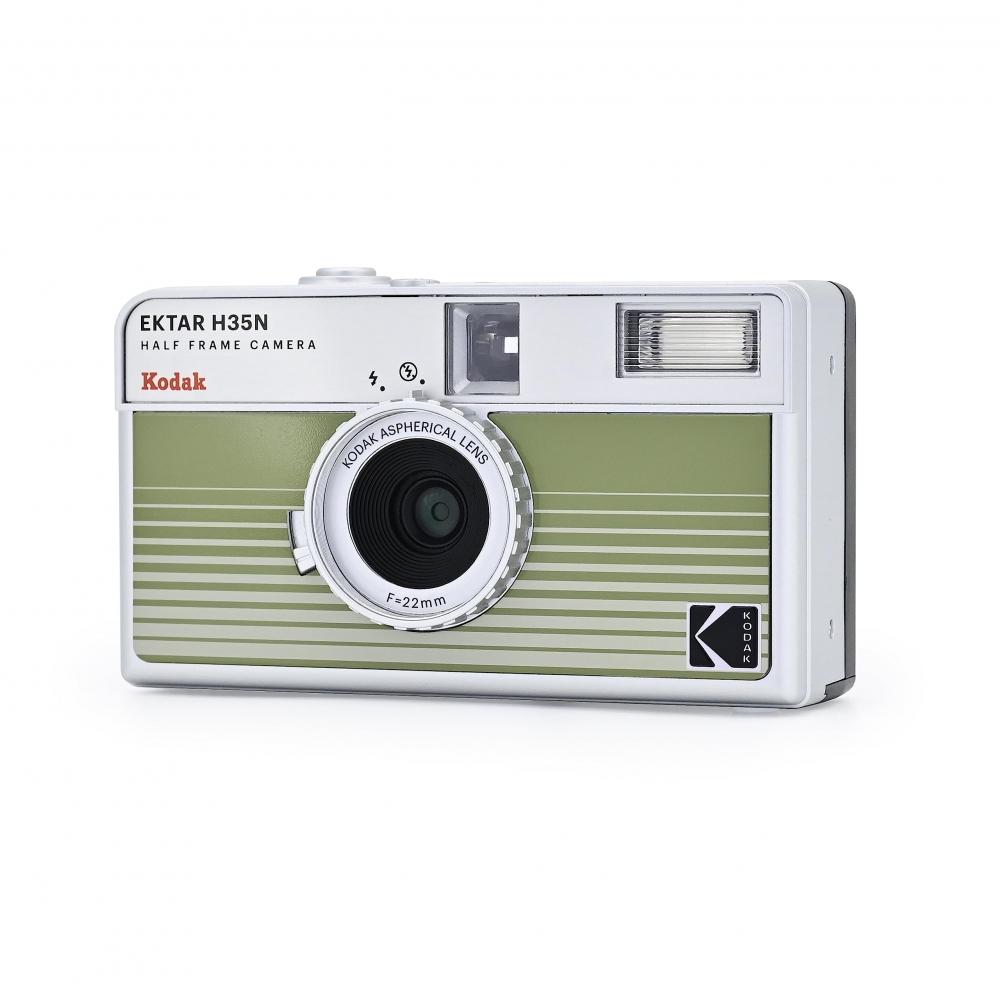 Kodak EKTAR H35N Half-Frame Film Camera Bundle with Kodak Ultramax 24EXP Roll Film (Stripe Green)