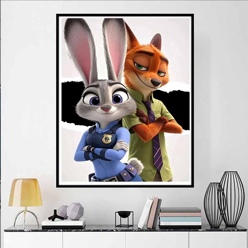 Disney Cartoon Diamond Painting Judy Nick Classic Scenes 5D DIY Art Cross Stitch Kit Mosaic Embroidery Home Decor Gift