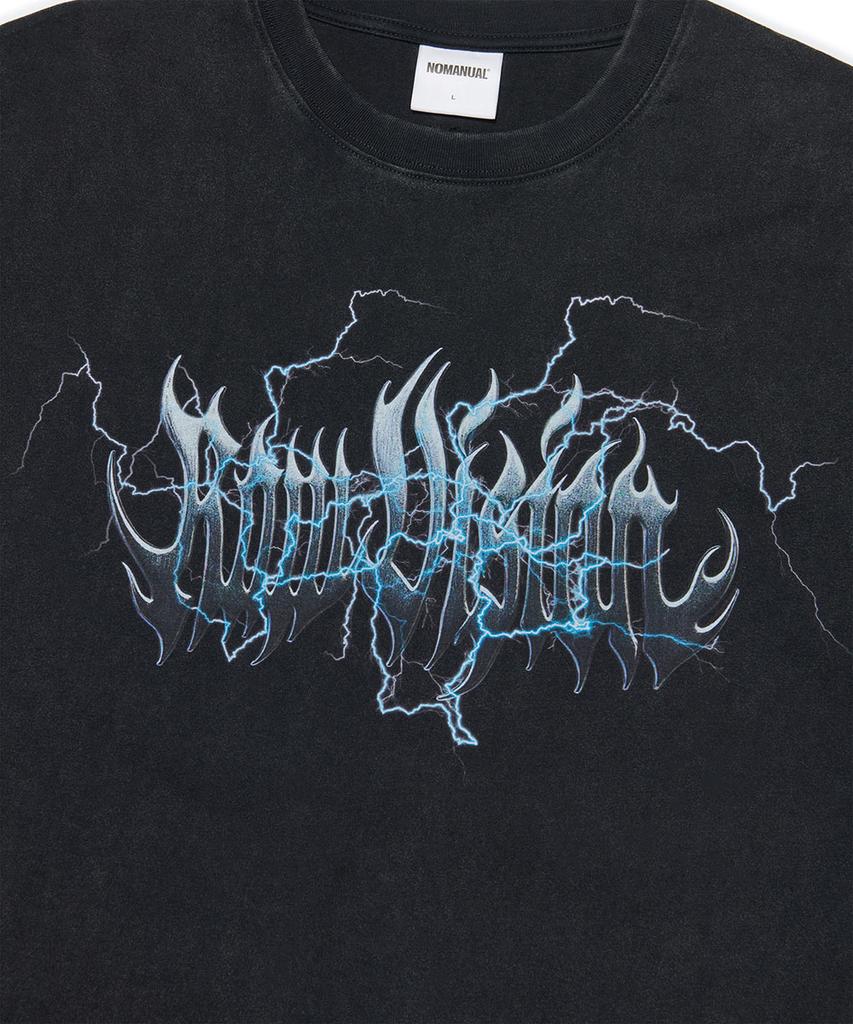 Nomaenyueol Lightning Raw Vision T-Shirt - Washed Black