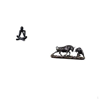 Modern Abstract Cow Cattle Figurine Sculpture Decorative Collectible Artwork for Living Room