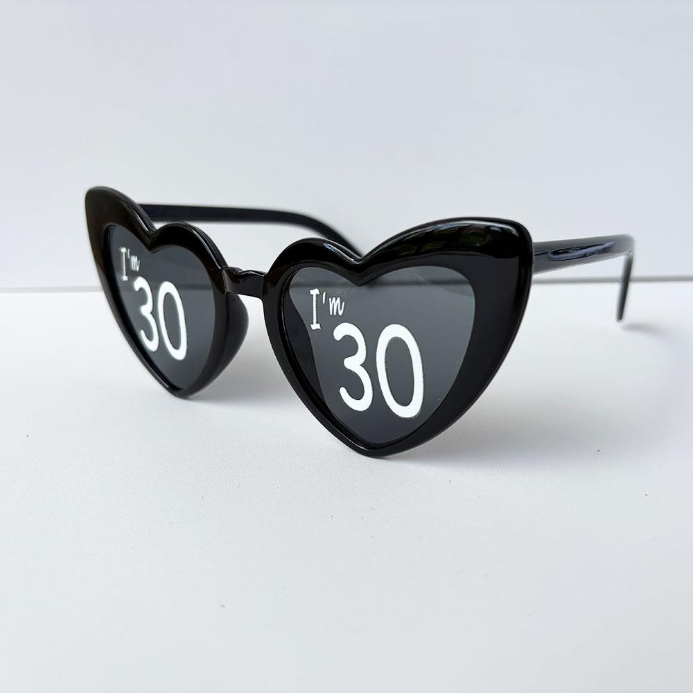 I m 30th 40th 50th 60th Birthday Party Glasses Personalised Heart Shaped Sunglasses for Women Men Birthday Gift Party Supplies
