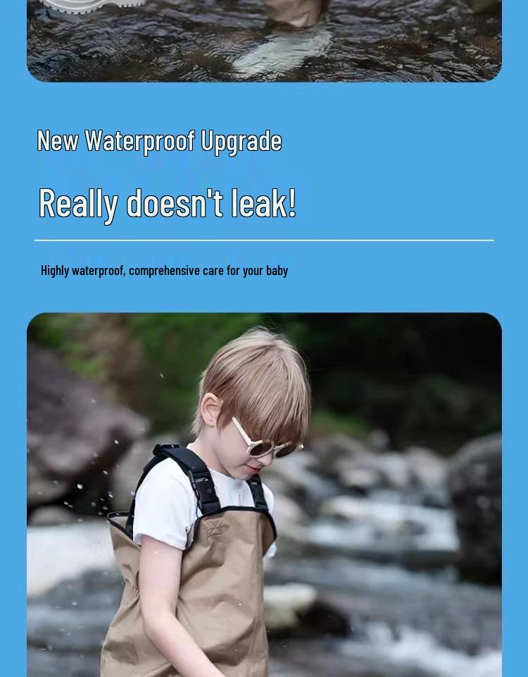 Ultraleichte wasserdichte Kinder-Wathose - Einteiliger Ganzkörperanzug für Strand und Kindergarten