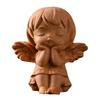 BAZEITFLOW Wooden Angel Figurine, 2.36 Inch, Finely Carved, Home Decor, Small Religious Miniature Model, Perfect for Living Room or Bedroom Decor