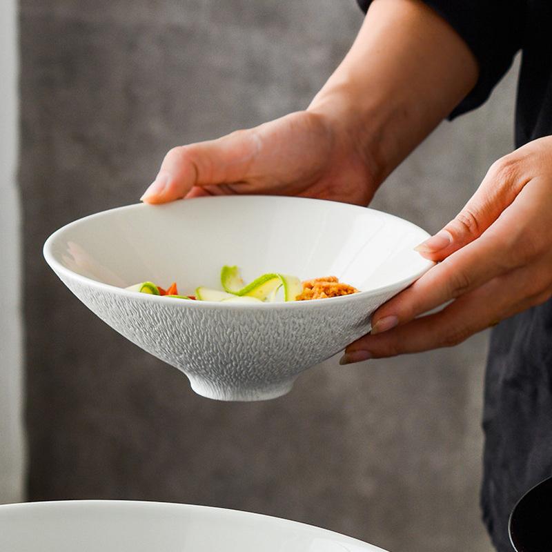 Japanese Hat Bowl Creative Noodle Bowl Restaurant Large Soup Bowl Commercial Ceramic Tableware Dessert Bowl