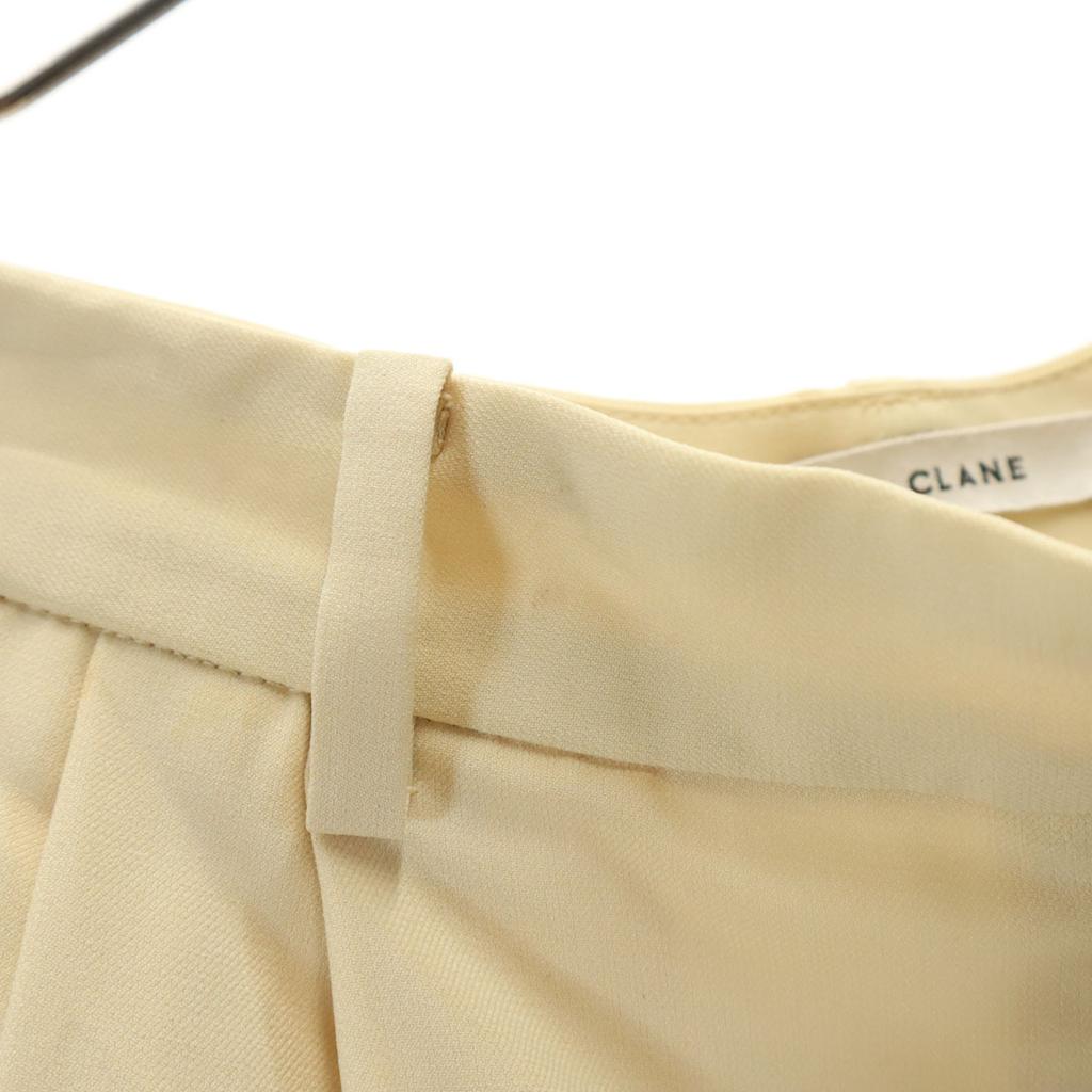 CLANE 2 tack Wide pants Cream yellow Women Used