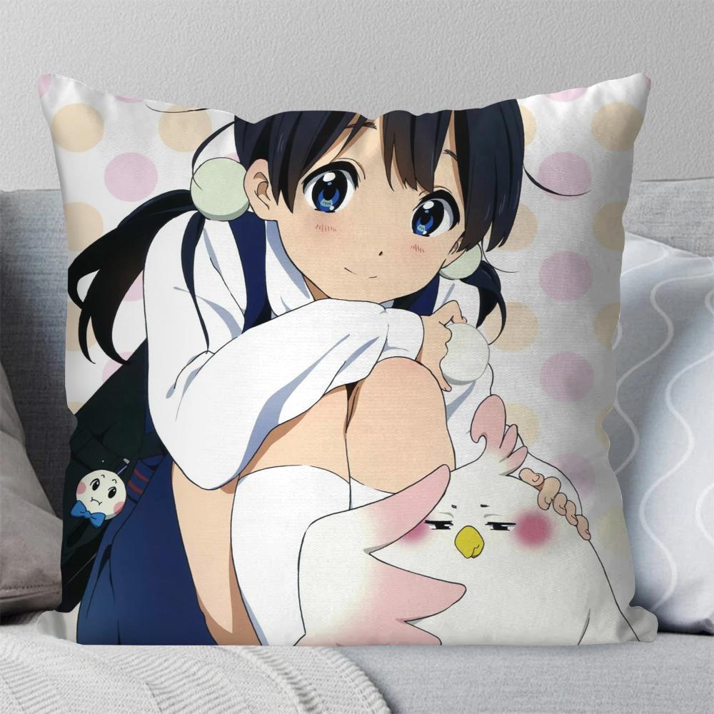 Kitashirakawa Tamako Animation Tamako Market Kissenbezug Quadratisches Kissen Schlafzimmer Sofa Freizeitwagen Wohnzimmer Heimdekoration 40X40