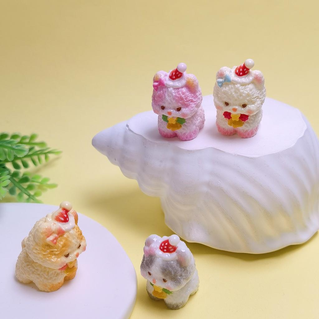 100pcs Kawaii 3D Dog Miniature Figurines Fairy Garden Miniatures Ornaments Decoration DIY Resin Crafts Doll House Accessories