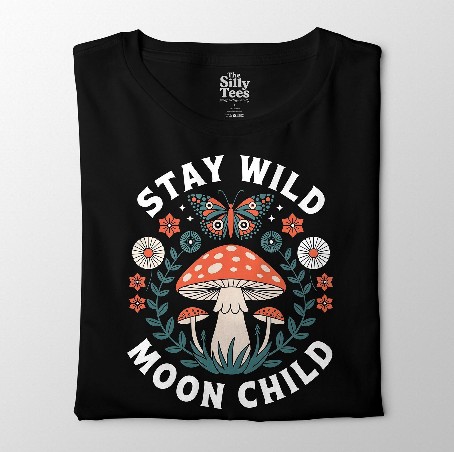 Stay Wild Moon Child Shirt: Retro Mushroom Boho Tee 2XL