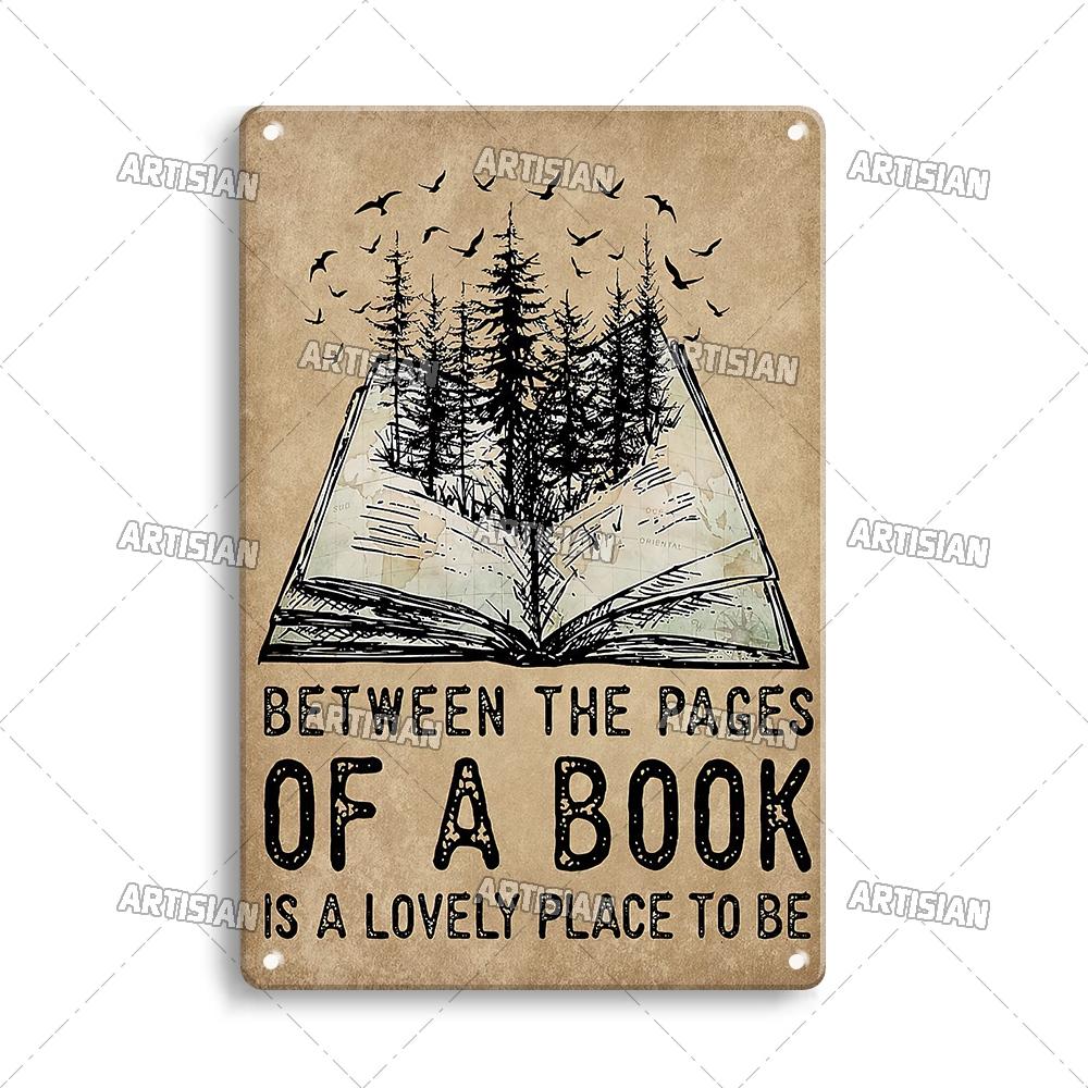 Artisian Girl Loves Books Metal Sign Reading Tin Poster Read Book Decorative Plate Wall Decor Garage Bar Pub Club Hotel Kitchen