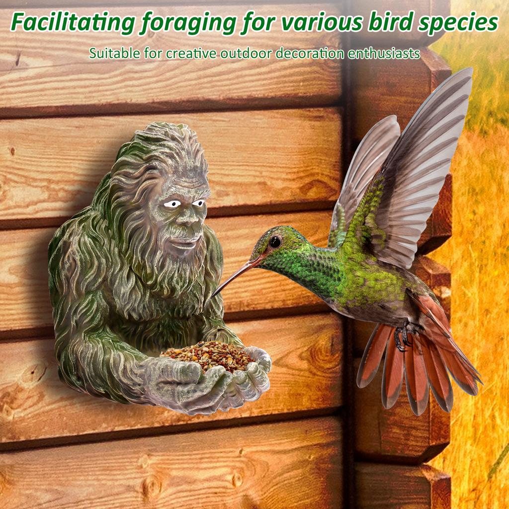Big-foot Bird Feeder Resin Creative Bird Feeder Weatherproof Tree Mounted Outdoor Sculpture Bird Feeding Tools Garden Decoration