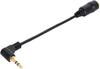 AQQUP 90 Degree Right Angle 3.5mm 3 Pole Audio Stereo Male to Female Extension Cable 10cm Black