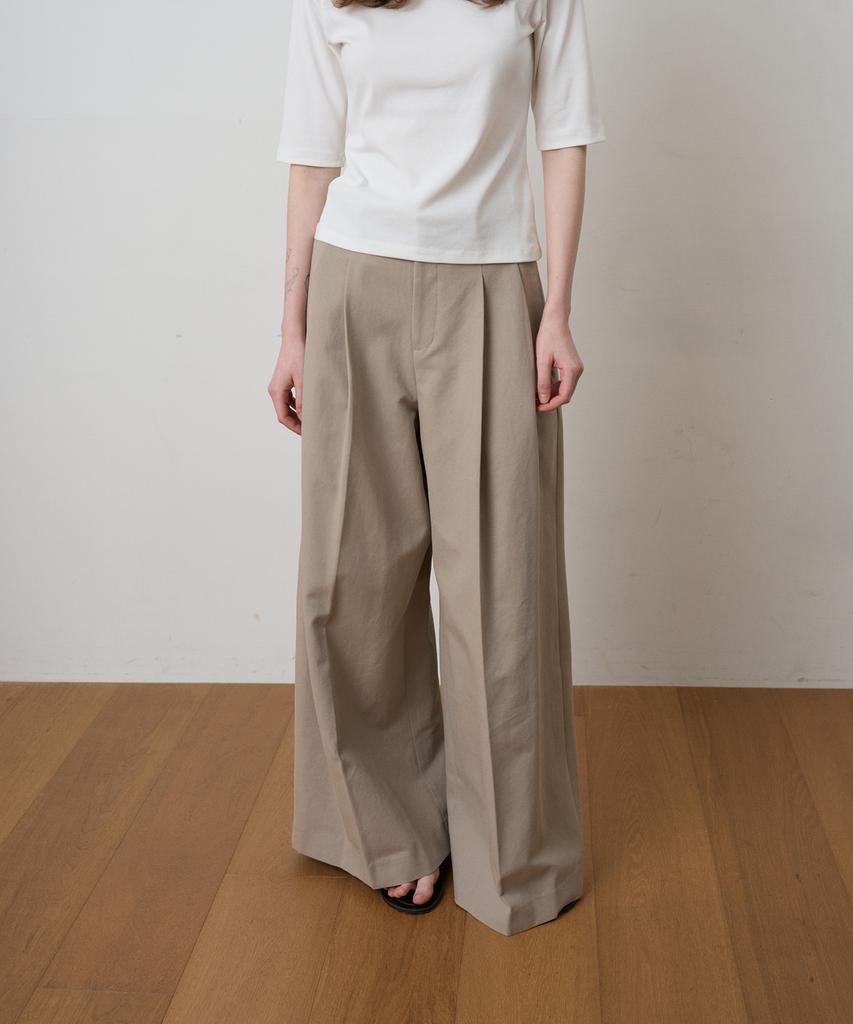 FROMWHERE Cotton Bulky Pants Beige