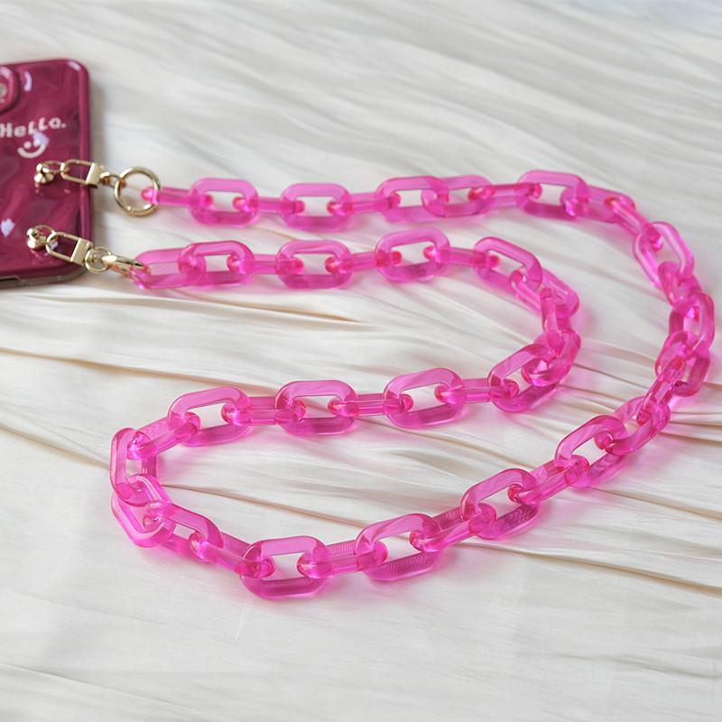 New Phone Accessory Detachable Parts Chain Matte White Crossbody Resin Luxury Strap Phone Case Chains Candy Neon Acrylic Shoulder Chain