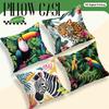 Home Decor Exotic Jungle Animals Pattern Throw Pillow Pattern Cushion Cover Suitable for Sofa Bedroom Car Pillow Cover